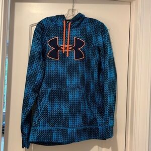 Under Armour Geometric Blue Orange Hoodie Size M